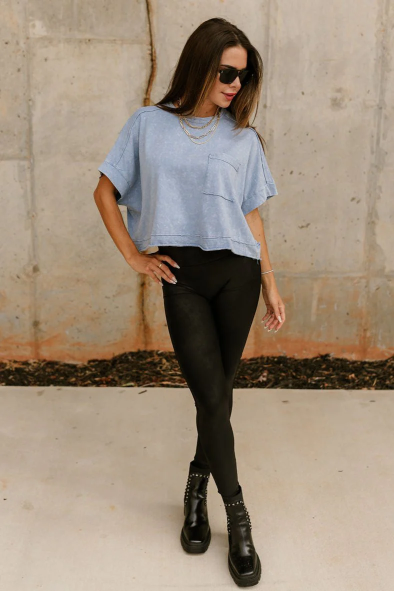 Kamila Washed Short Sleeve Top - Image 6