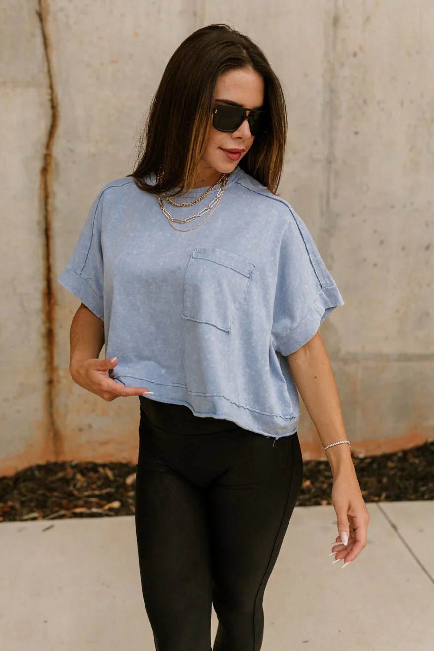 Kamila Washed Short Sleeve Top - Image 7
