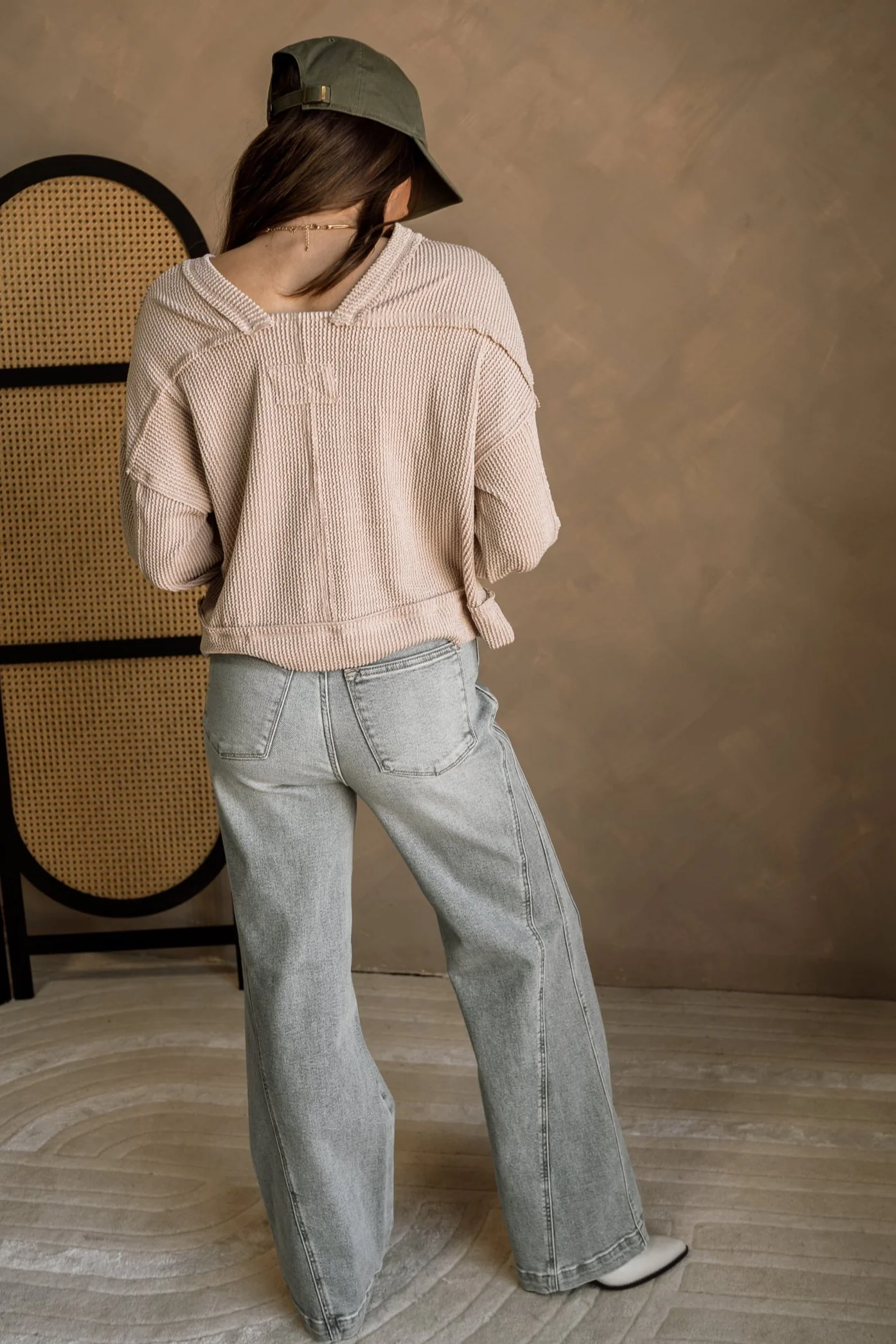 Nila Oatmeal Long Sleeve Top - Image 7