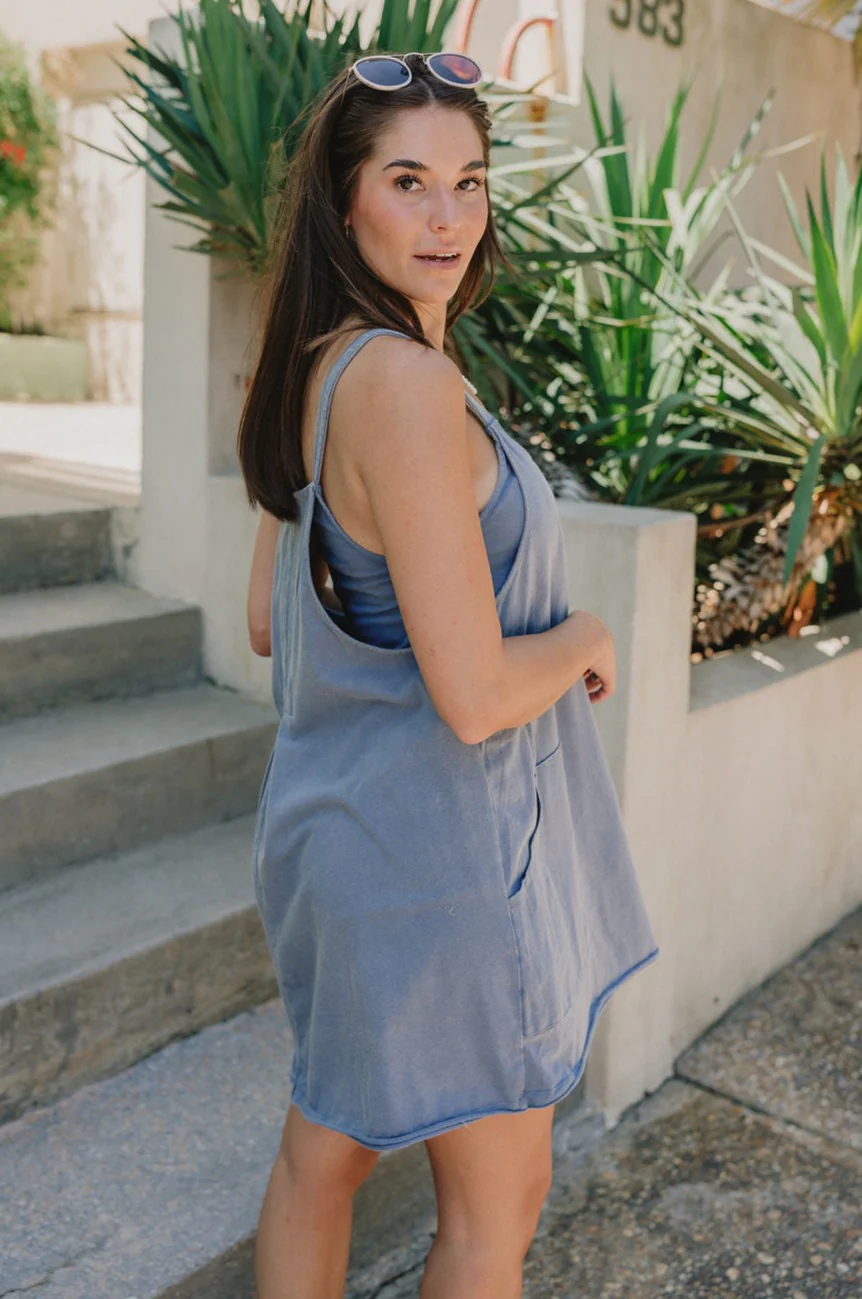 Nyla Slate Blue Midi Dress - Image 3