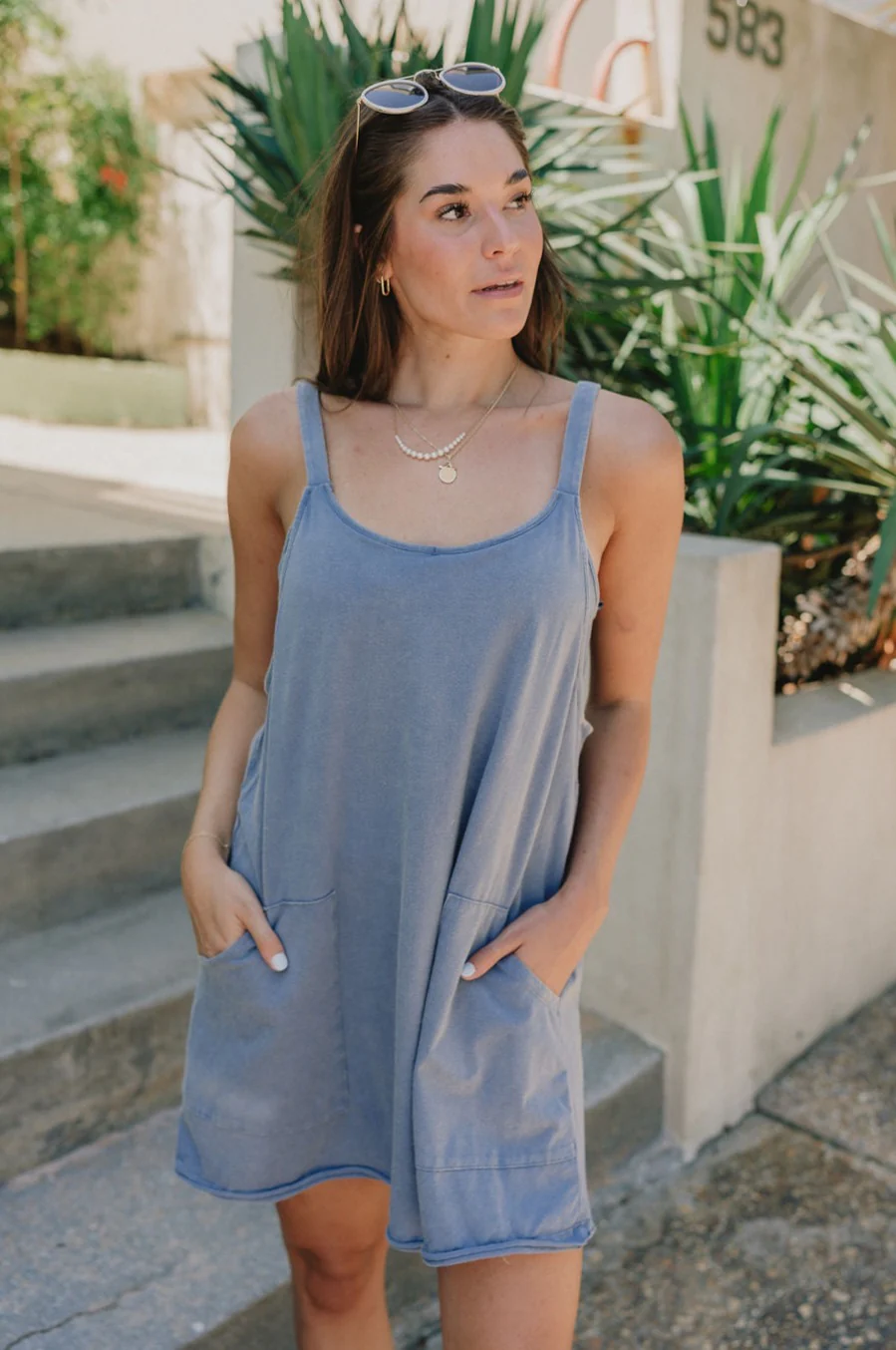 Nyla Slate Blue Midi Dress - Image 4