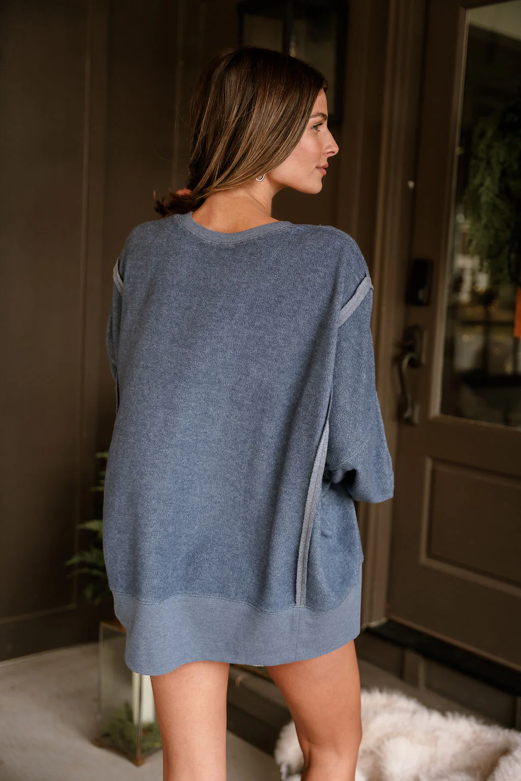 Nylah Dusty Navy Long Sleeve Sweatshirt - Image 11