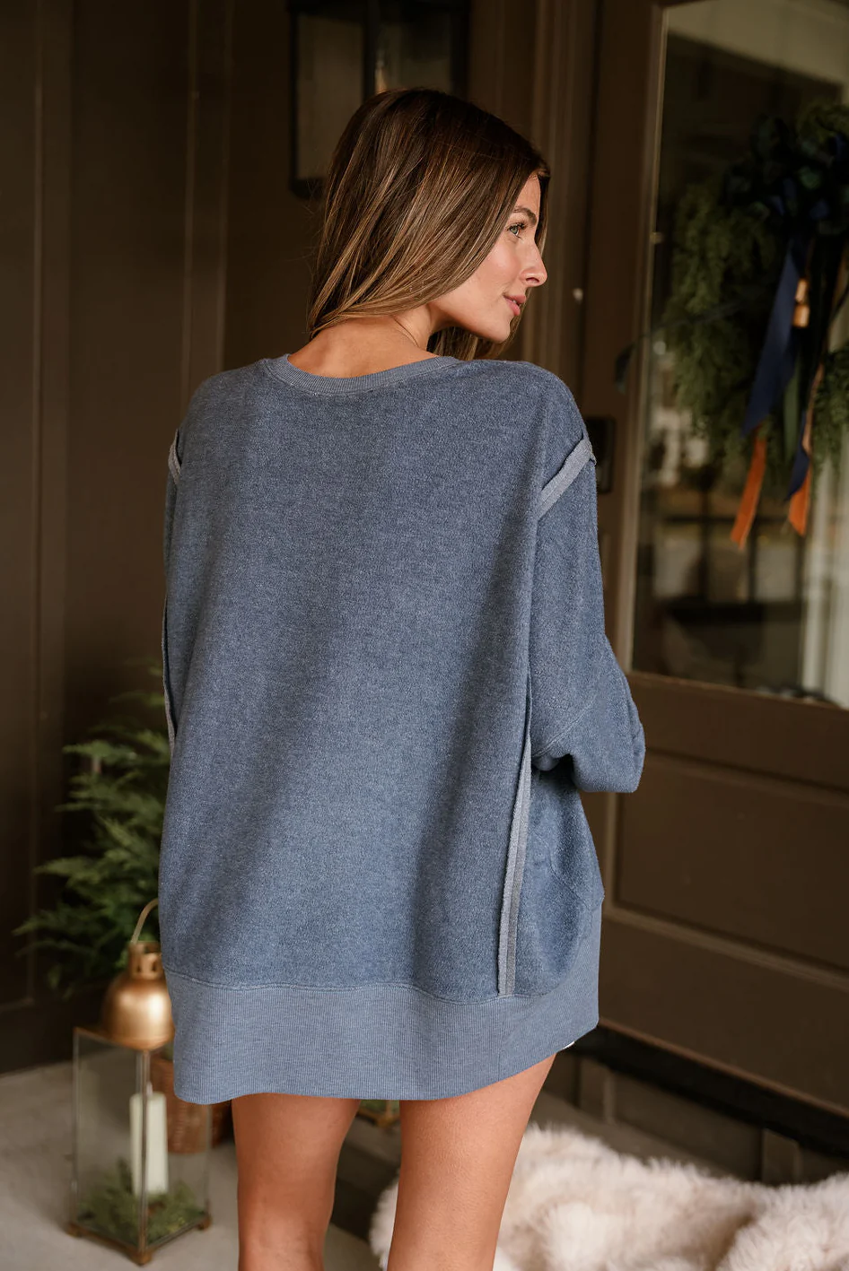 Nylah Dusty Navy Long Sleeve Sweatshirt - Image 12