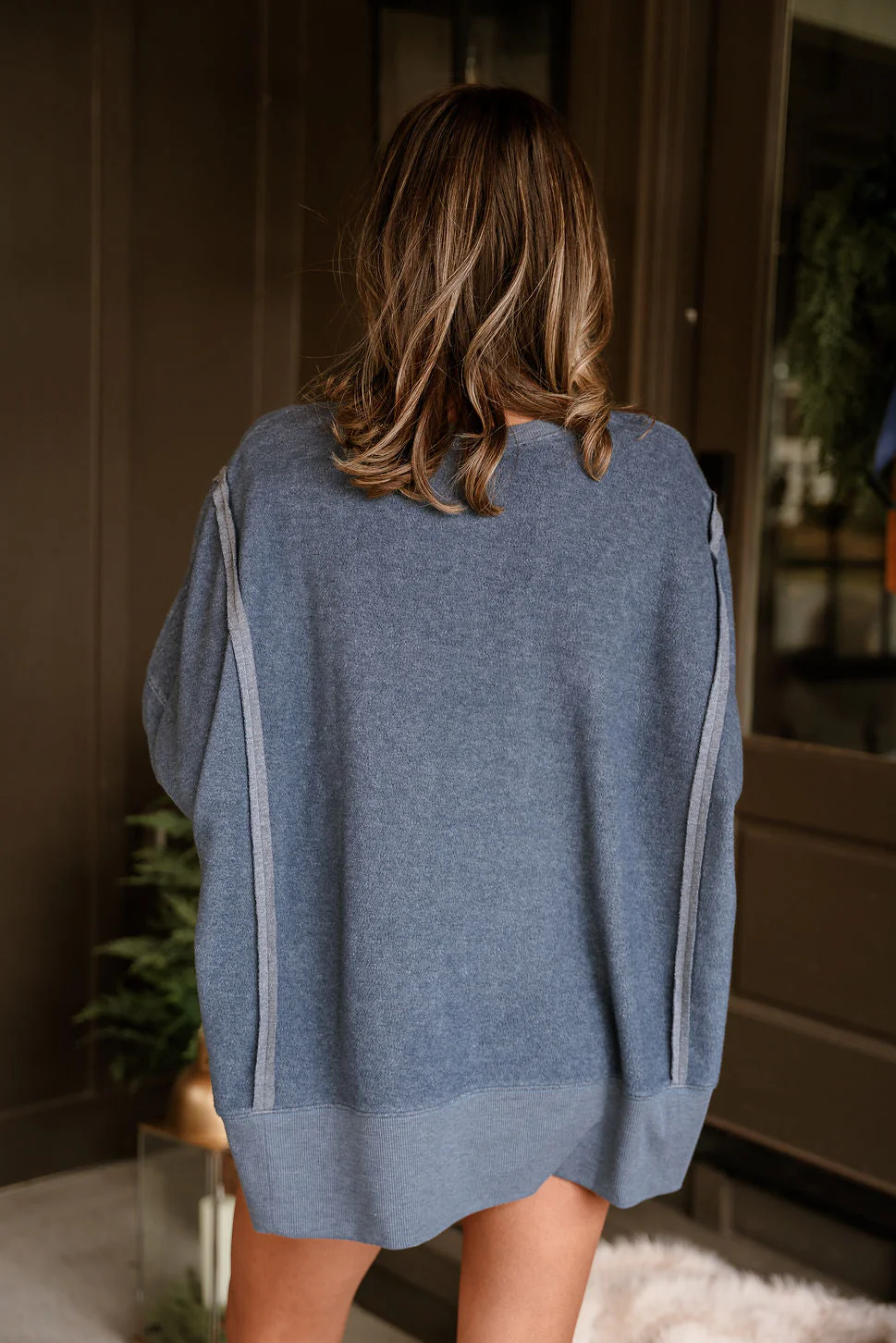 Nylah Dusty Navy Long Sleeve Sweatshirt - Image 4