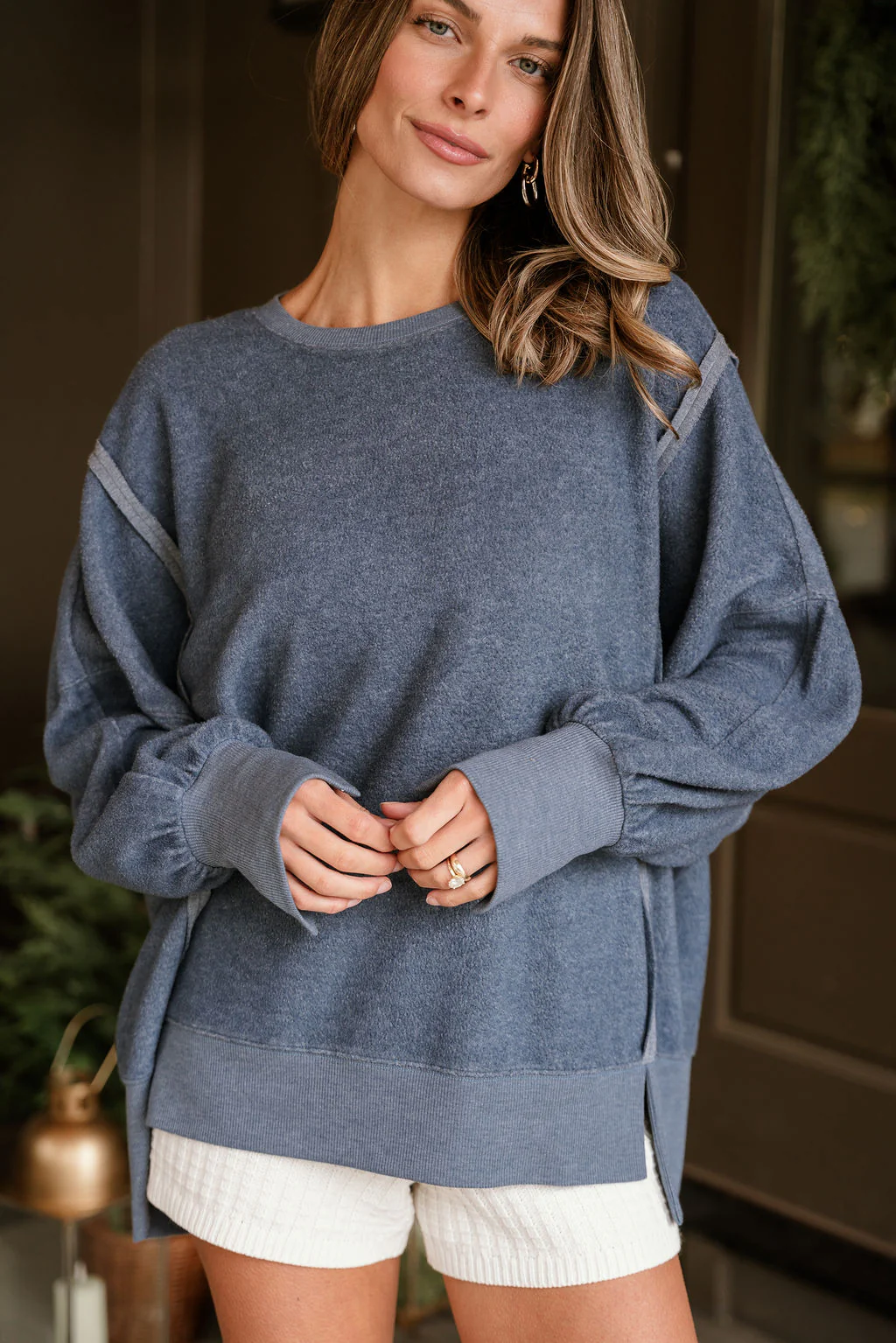 Nylah Dusty Navy Long Sleeve Sweatshirt - Image 9