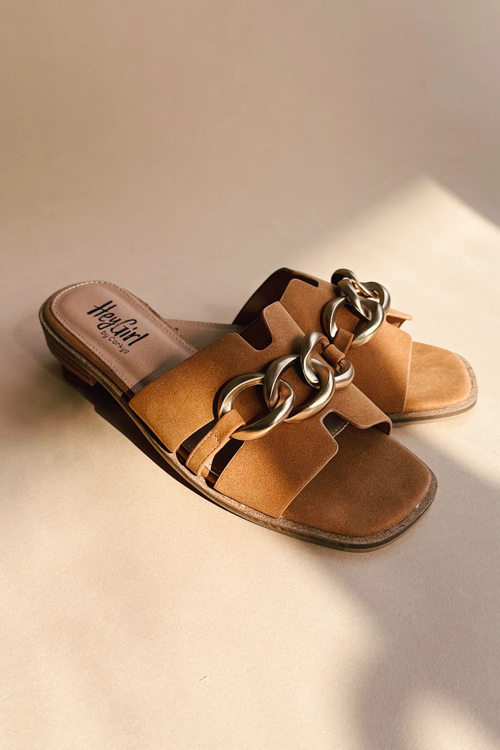Hey Girl by Corkys Off The Chain Cognac Smooth Sandal - Image 2