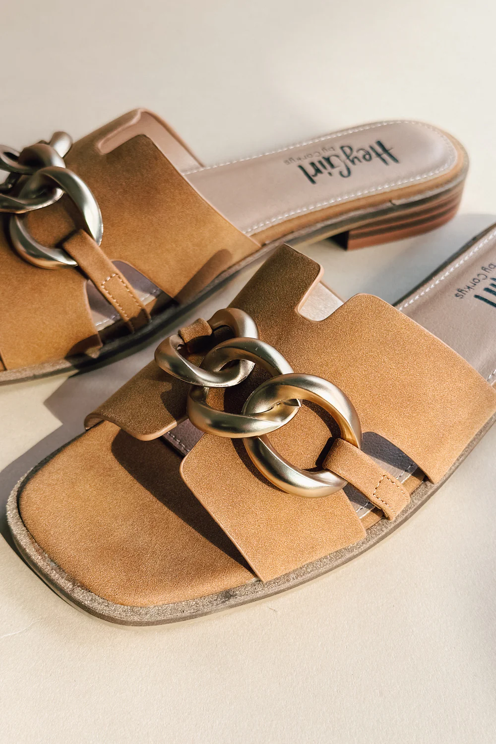 Hey Girl by Corkys Off The Chain Cognac Smooth Sandal - Image 6