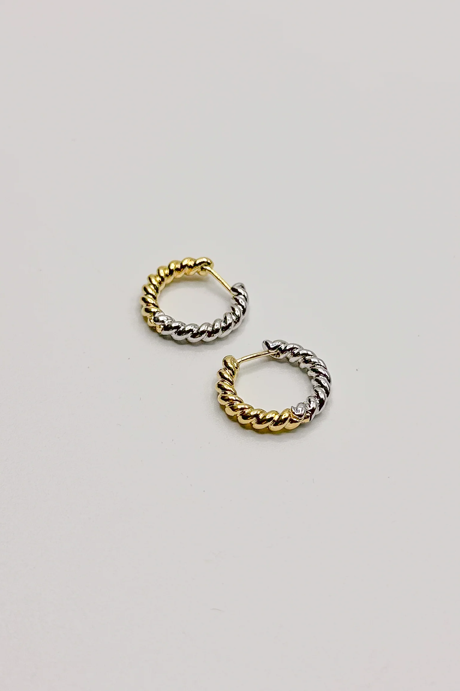 Olivia Gold & Silver Roped Huggies