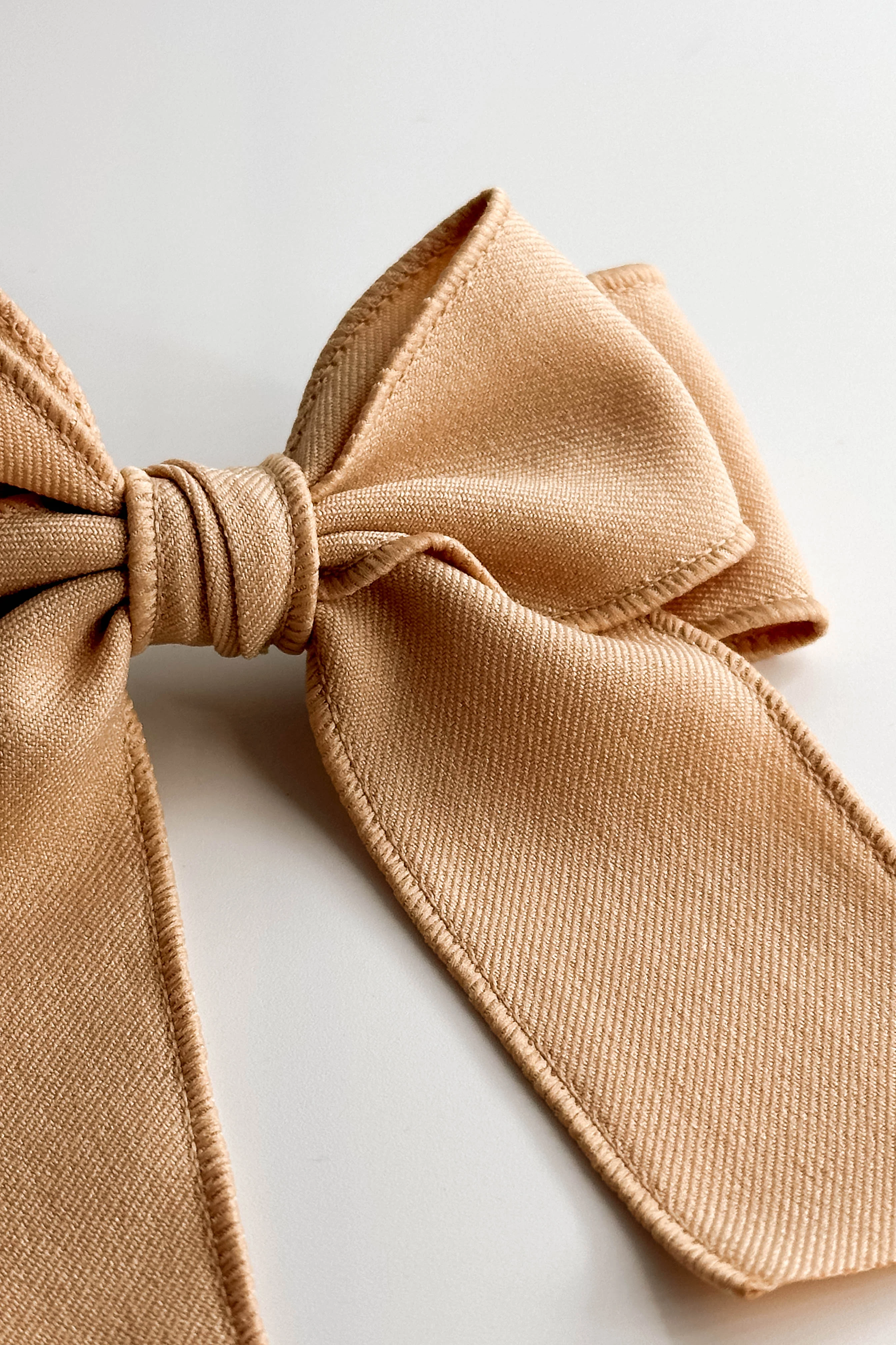 Olivia Hair Bow Barrette in Beige