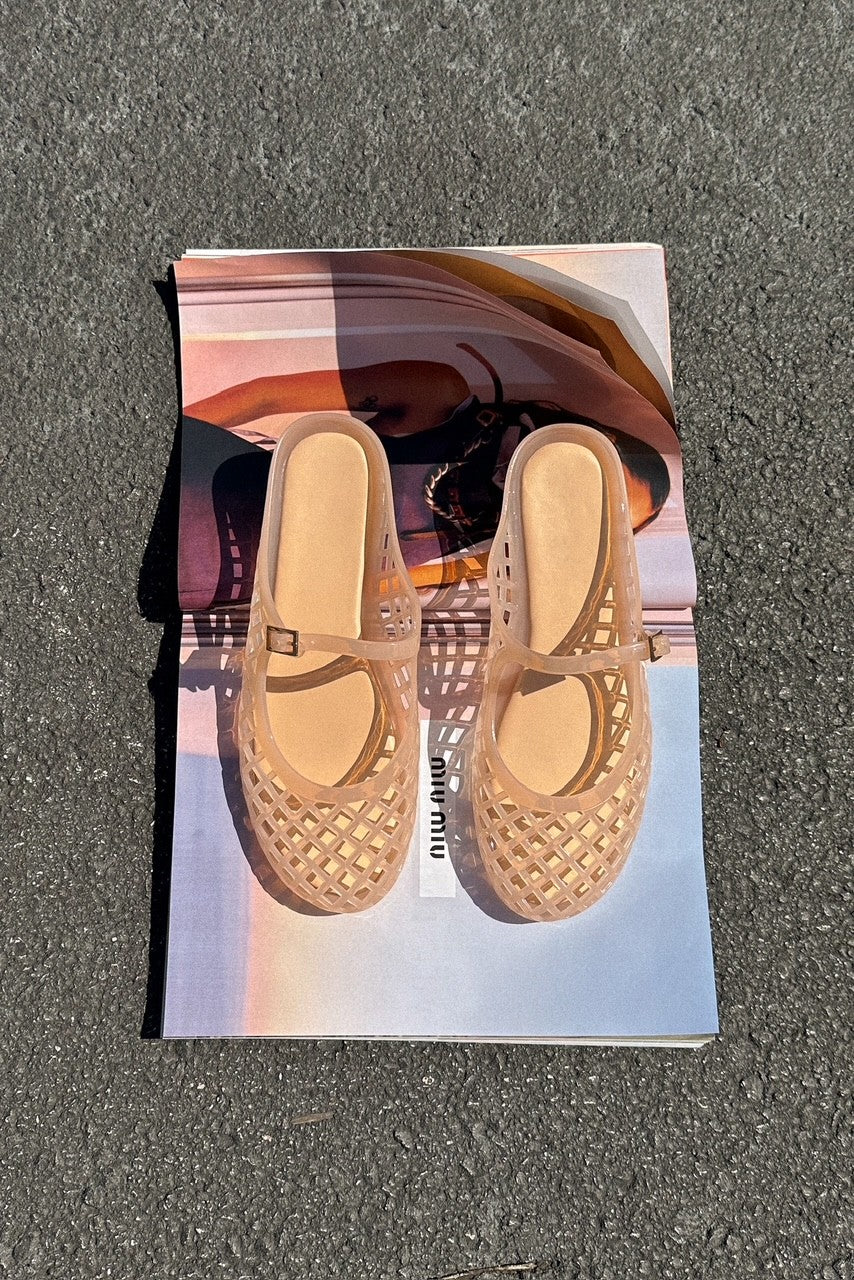 Olivia Nude Jelly Slide-On Flat - Image 2