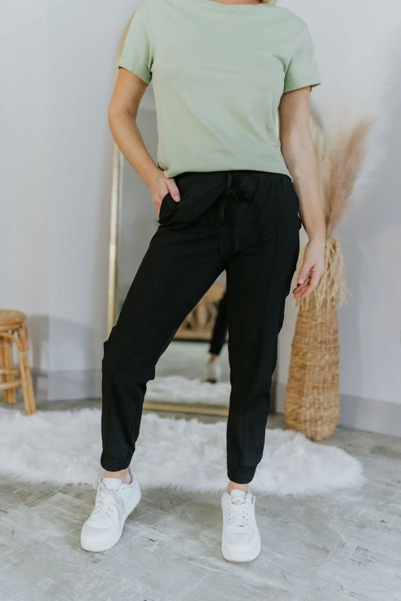 On The Go Joggers in Black
