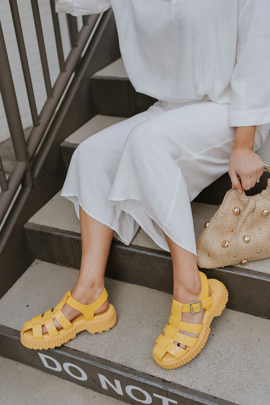 ONA Streetworks Fisherman Sandal in Yellow Ray & Pilsner