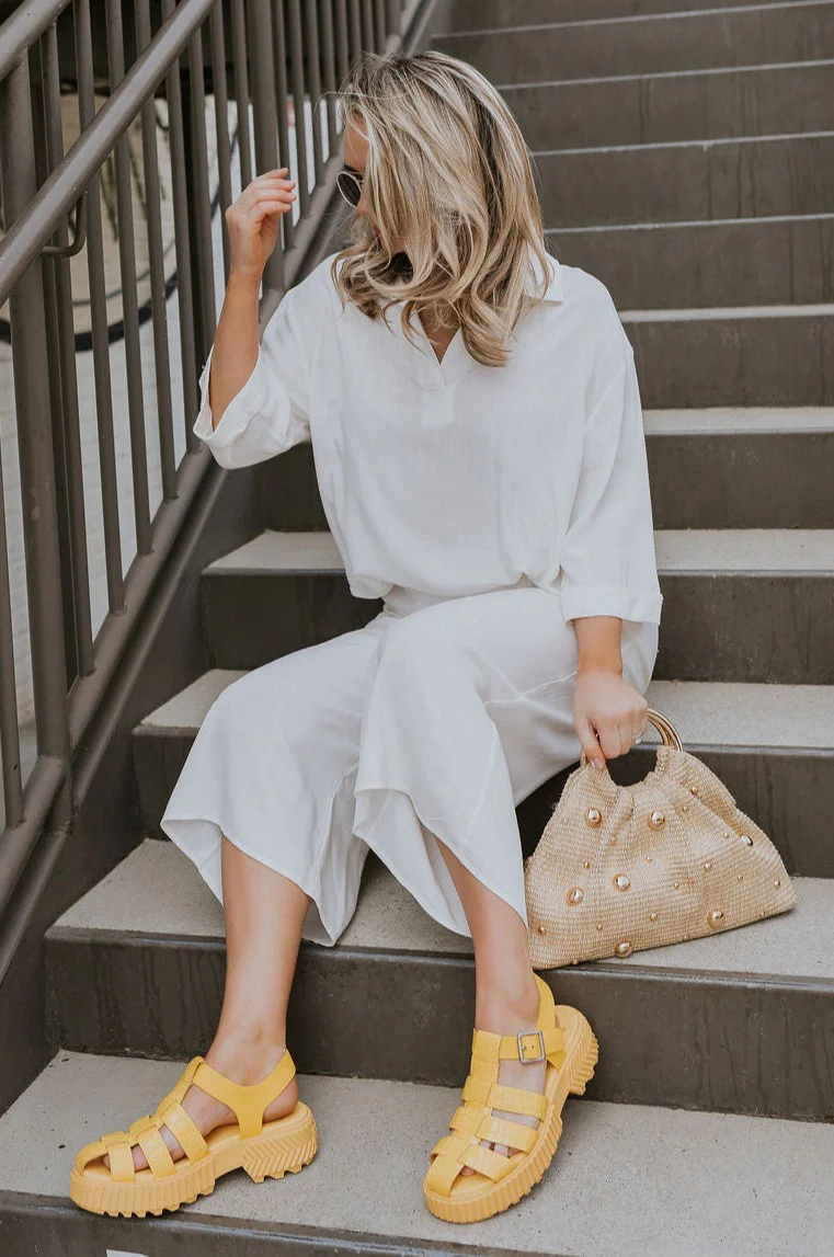 ONA Streetworks Fisherman Sandal in Yellow Ray & Pilsner - Image 3