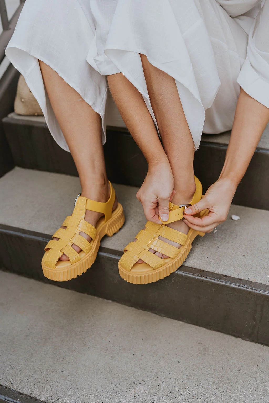 ONA Streetworks Fisherman Sandal in Yellow Ray & Pilsner - Image 4