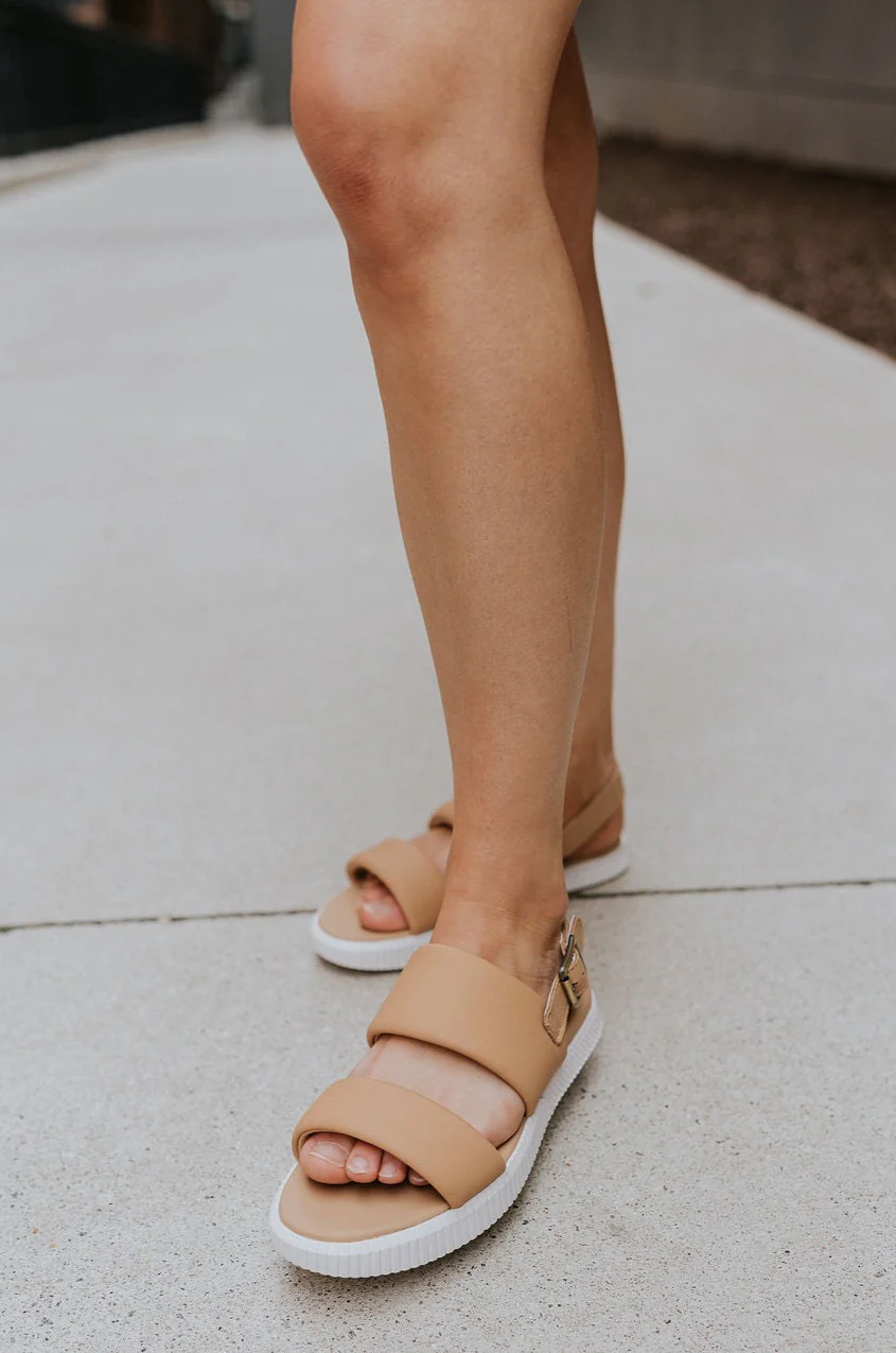Sorel ONA Streetworks Go-To Flat Sandal in Honest Beige & Sea Salt - Image 4