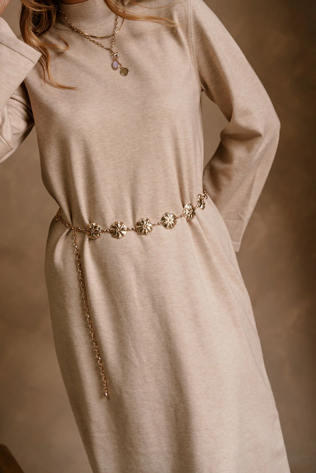 Ophelia Gold Medallion Chain Link Belt