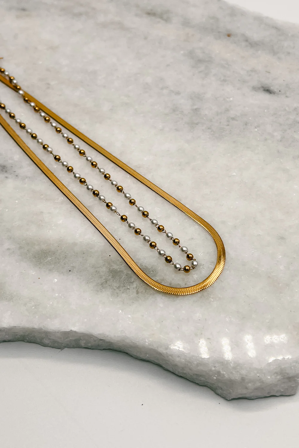Ophelia Gold & Pearl Layered Necklace