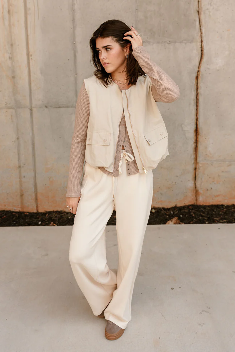 Paige Cream Bubble Hem Vest - Image 2
