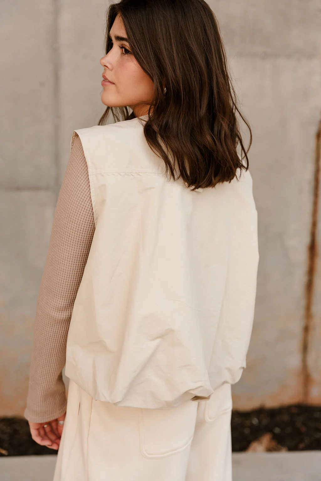 Paige Cream Bubble Hem Vest - Image 8