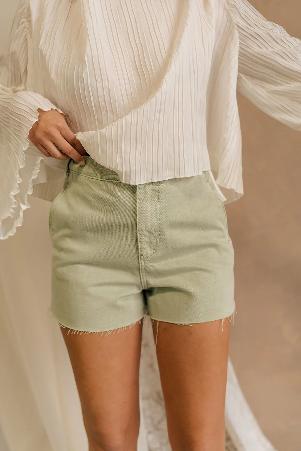 Paige Sage Denim Shorts - Image 10