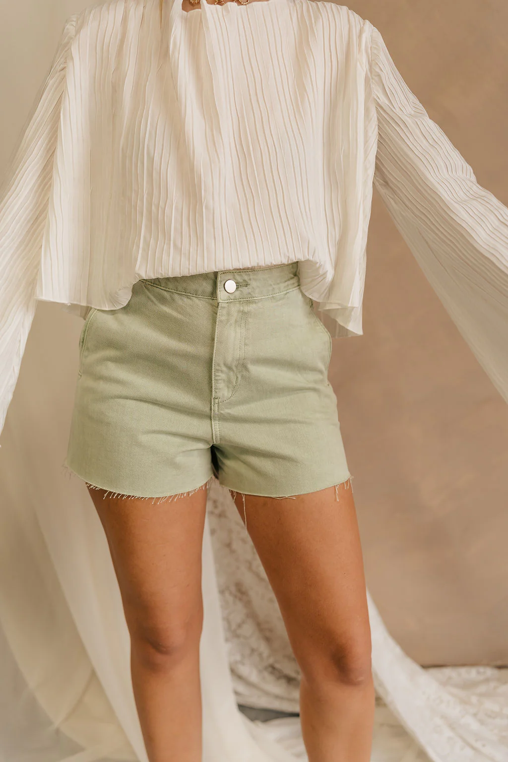 Paige Sage Denim Shorts - Image 2