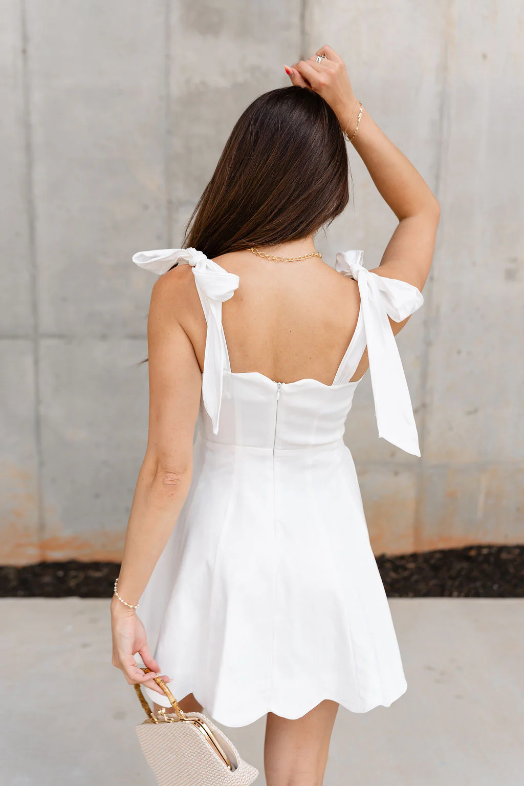 Paige White Scallop Flare Mini Dress - Image 10