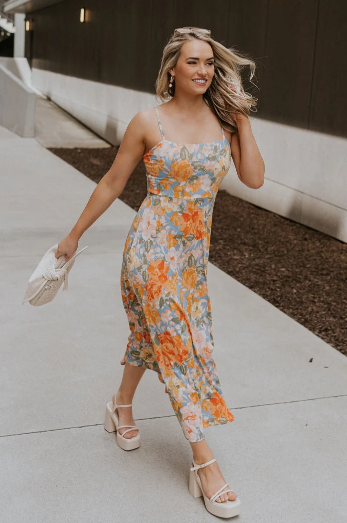 Paislee Multi Floral Midi Dress - Image 5