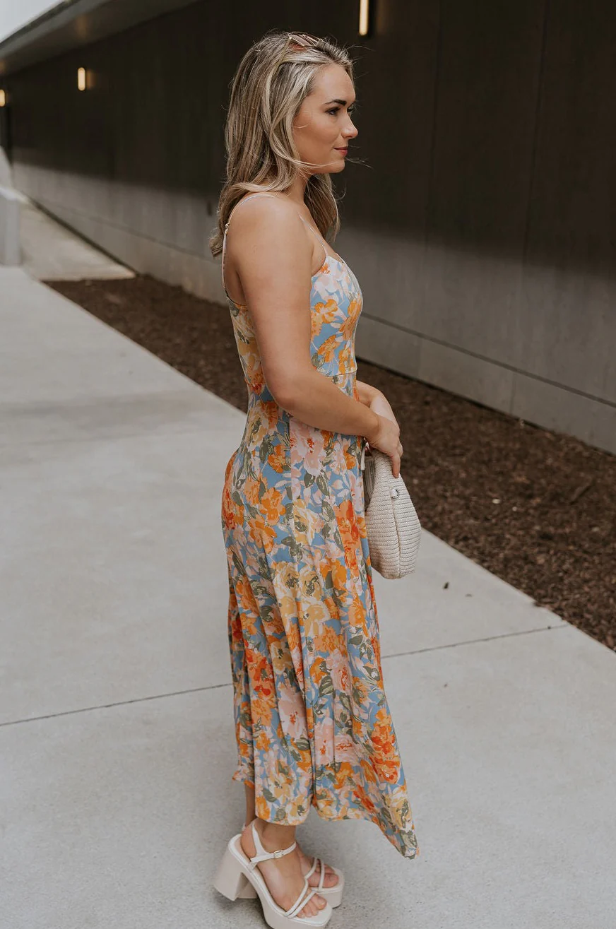 Paislee Multi Floral Midi Dress - Image 8