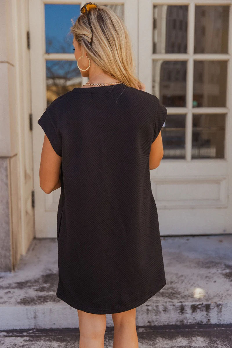 Palmer Black Short Sleeve Dress - Image 4