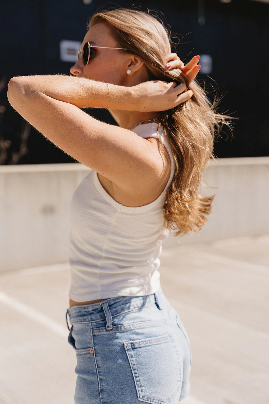 Palmer Cream Ribbed Sleeveless Tank - Image 5