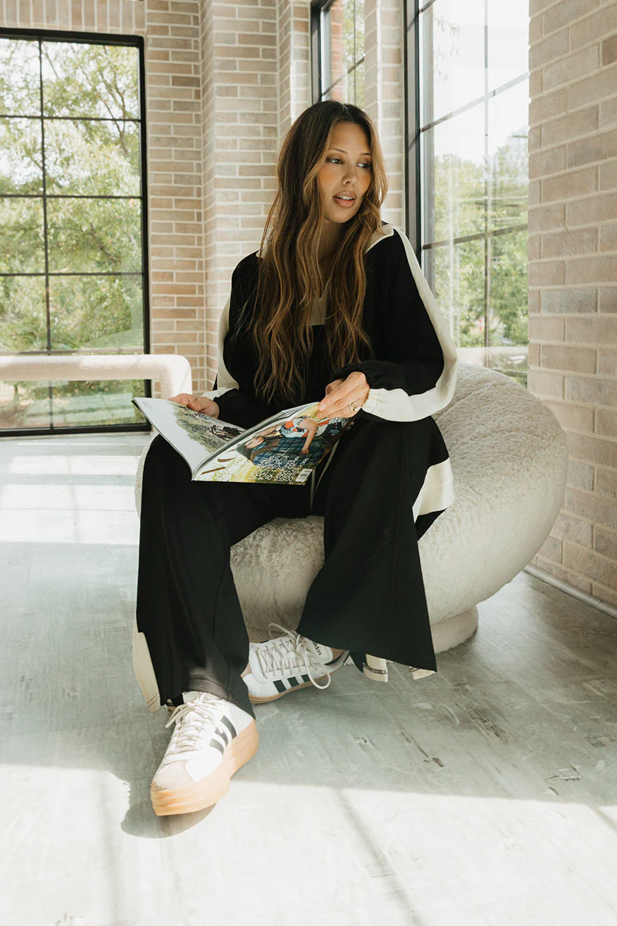 Parker Black & Cream Colorblock Pants