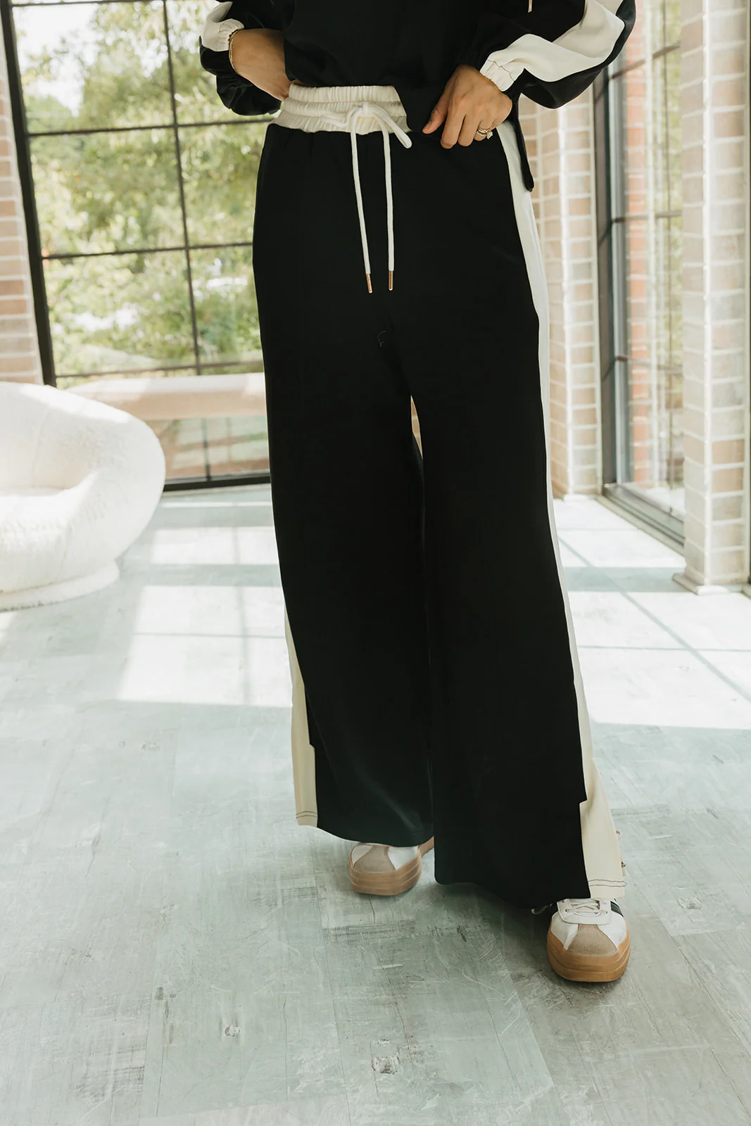 Parker Black & Cream Colorblock Pants - Image 2