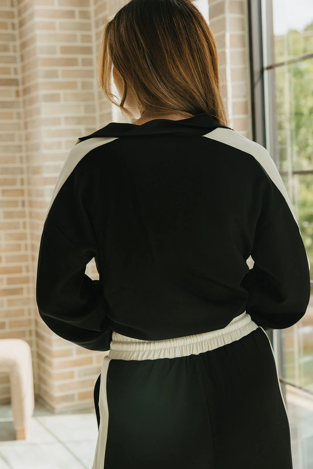 Parker Black & Cream Colorblock Top - Image 4