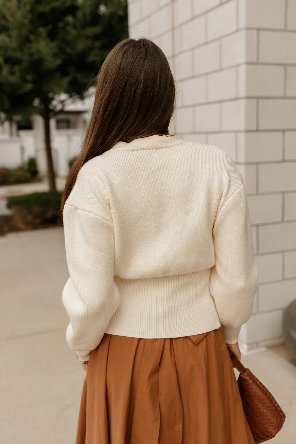 Parker Cream One Leaf Button Cardigan - Image 4