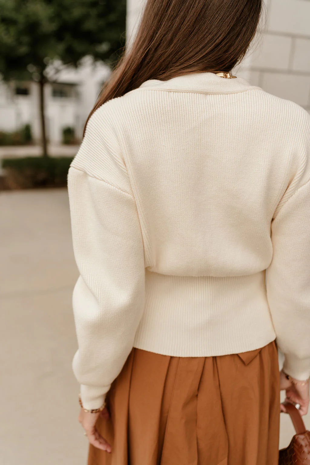 Parker Cream One Leaf Button Cardigan - Image 7