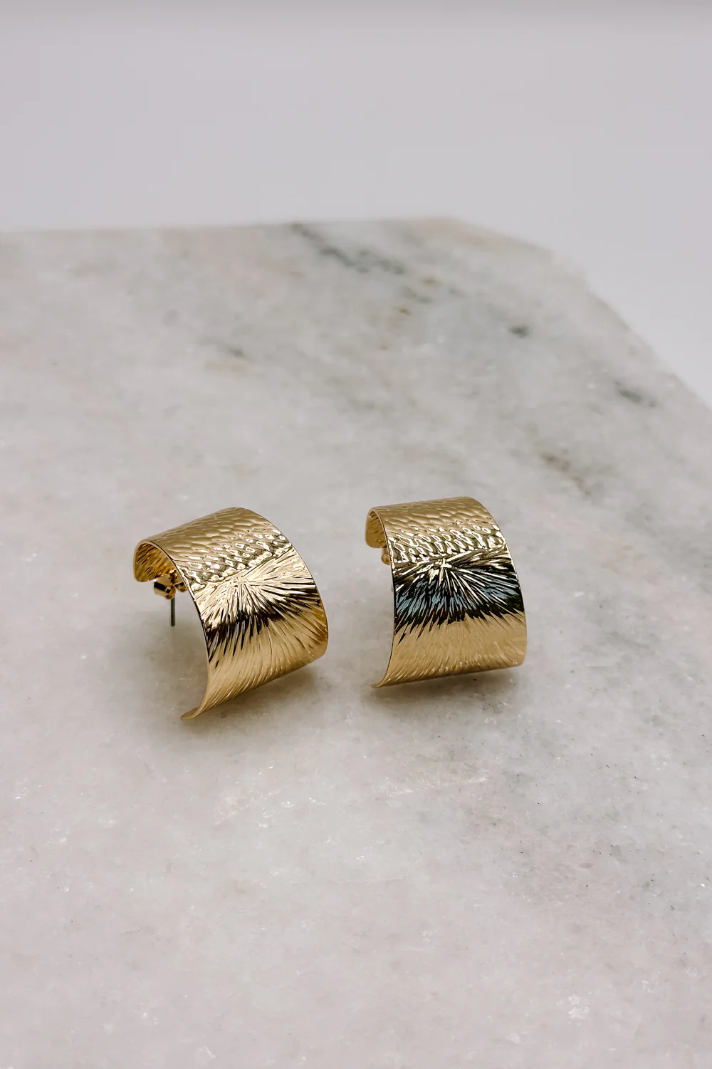 Parker Gold Hammered Hoops - Image 2