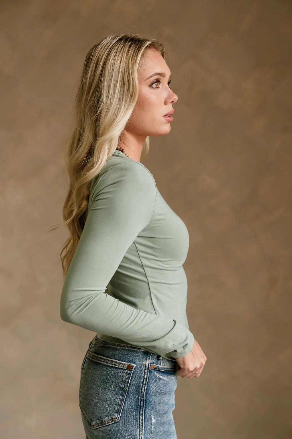 Parker Sage Green Long Sleeve Top - Image 6