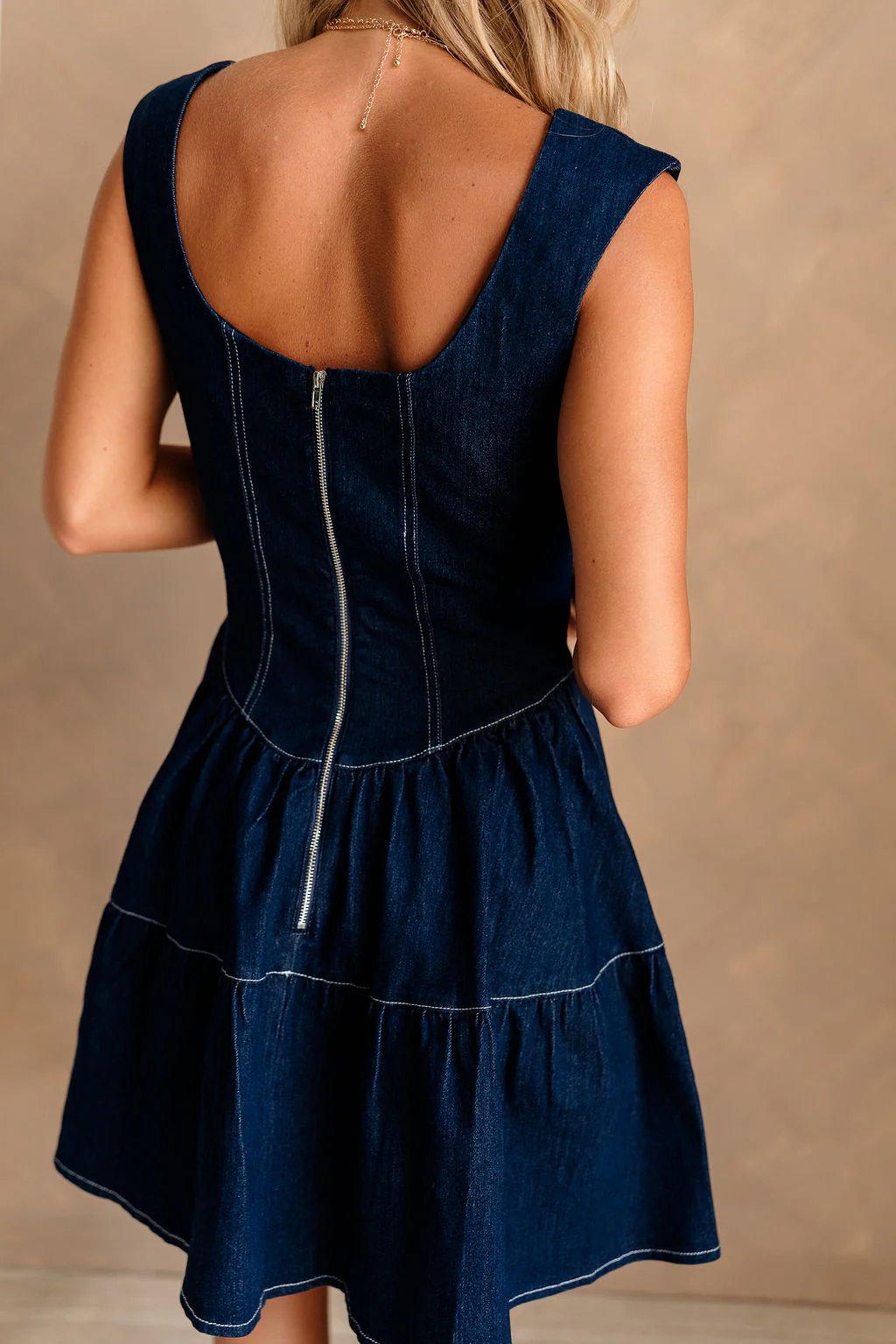 Patricia Denim Mini Dress - Image 8