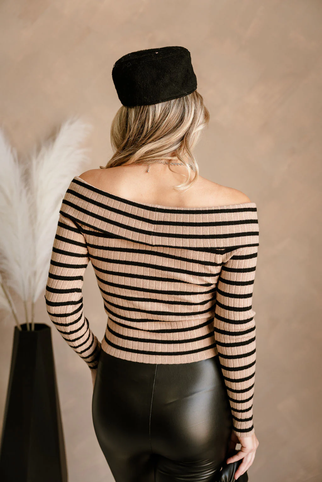Patricia Tan & Black Striped Off-The-Shoulder Top - Image 7