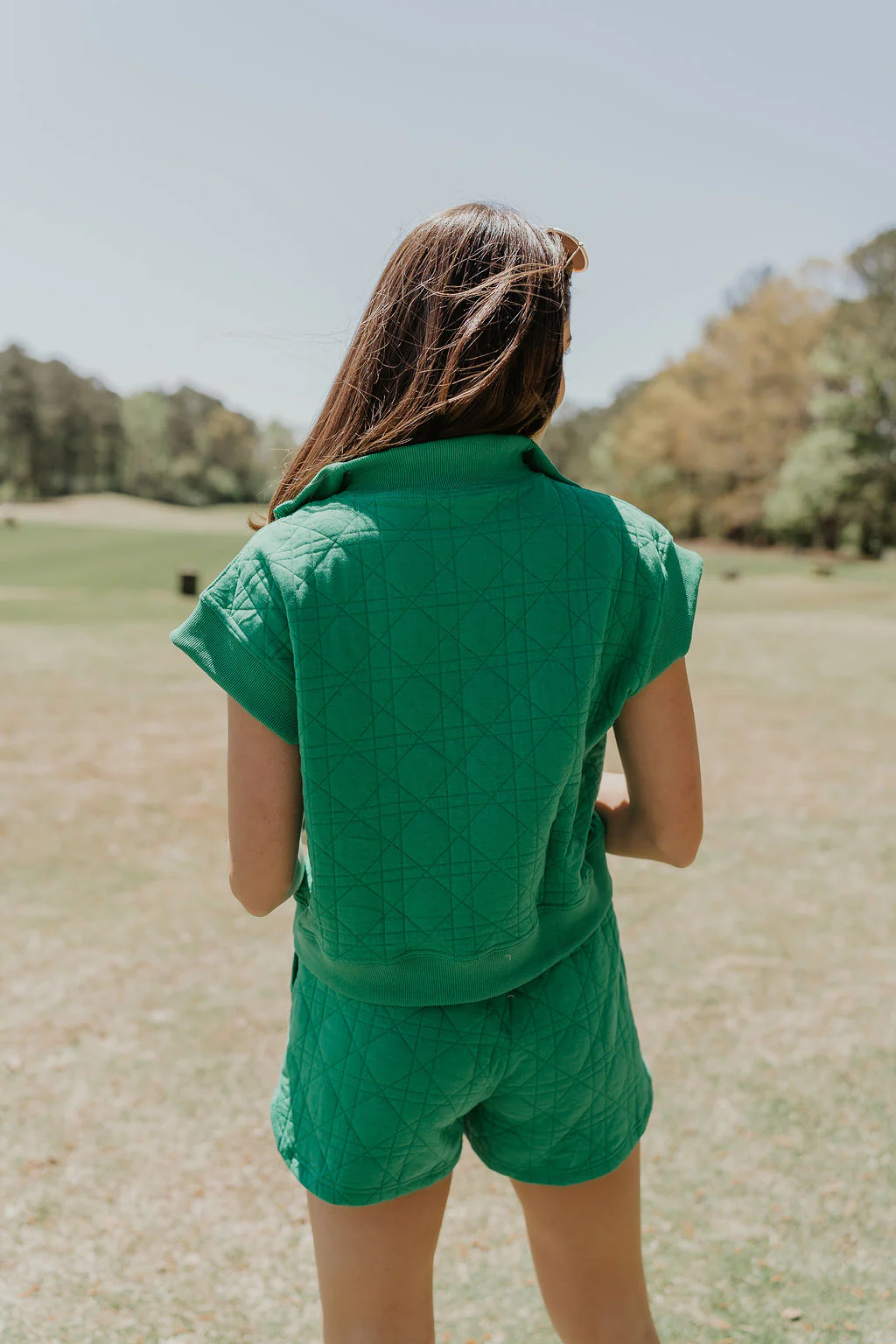 Paulina Green Quilted Shorts - Image 5