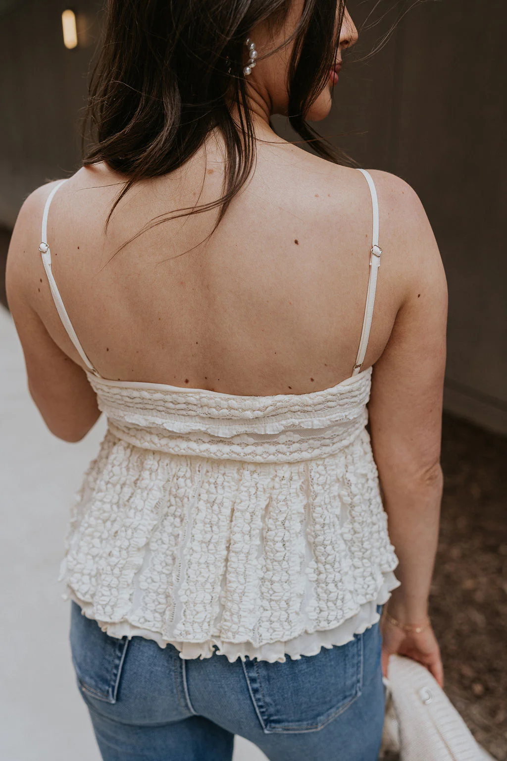 Payton Cream Sheer & Lace Tank - Image 8