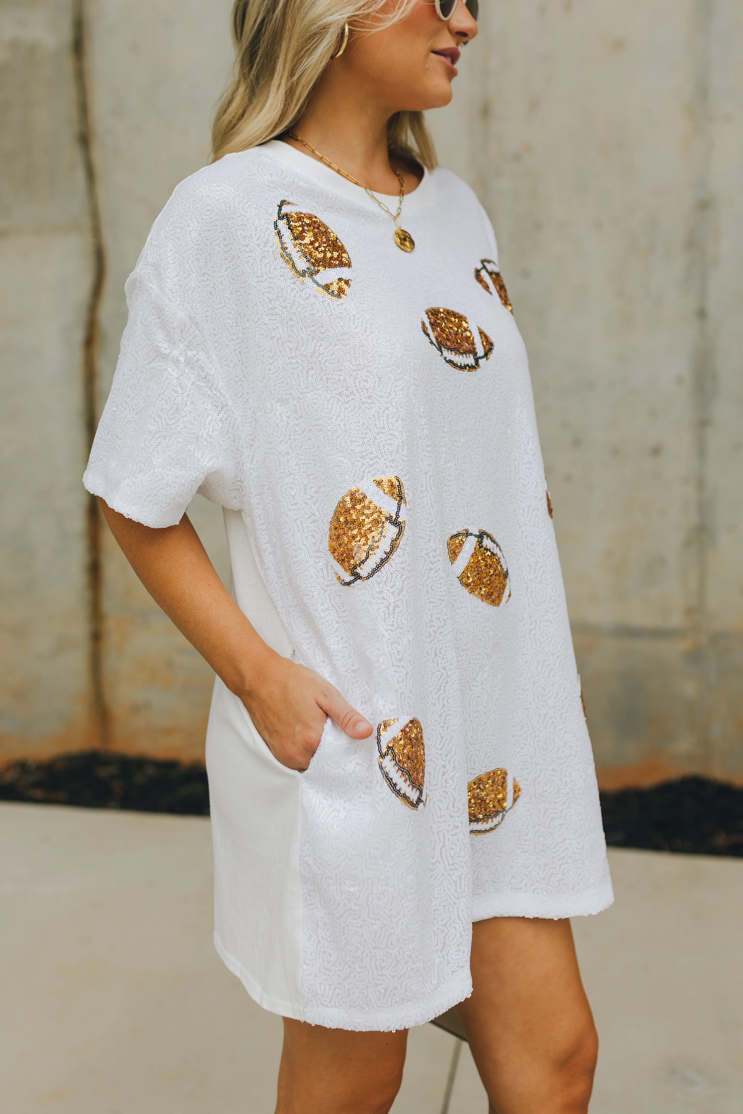 Payton Sequin Football Mini Dress - Image 3