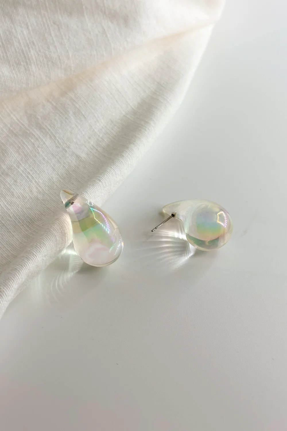 Mila Iridescent Scoop Teardrop Stud Earring