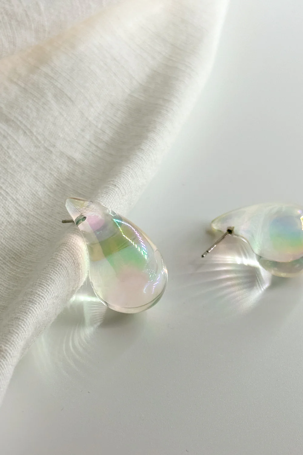 Mila Iridescent Scoop Teardrop Stud Earring - Image 5