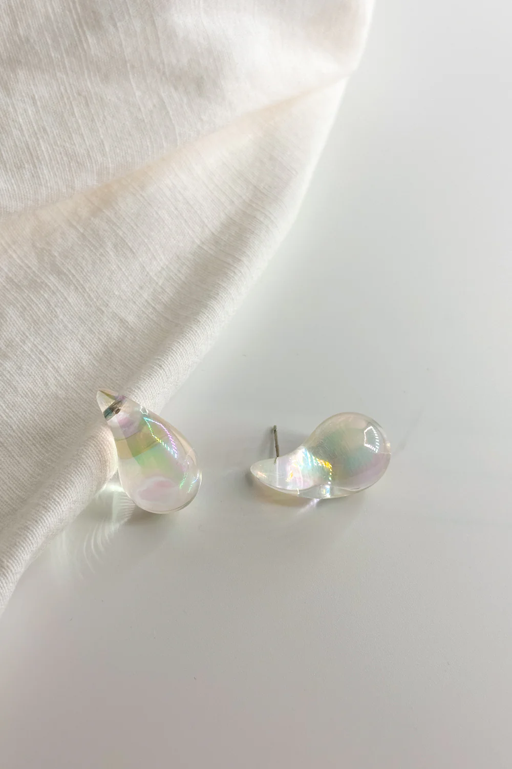 Mila Iridescent Scoop Teardrop Stud Earring - Image 6