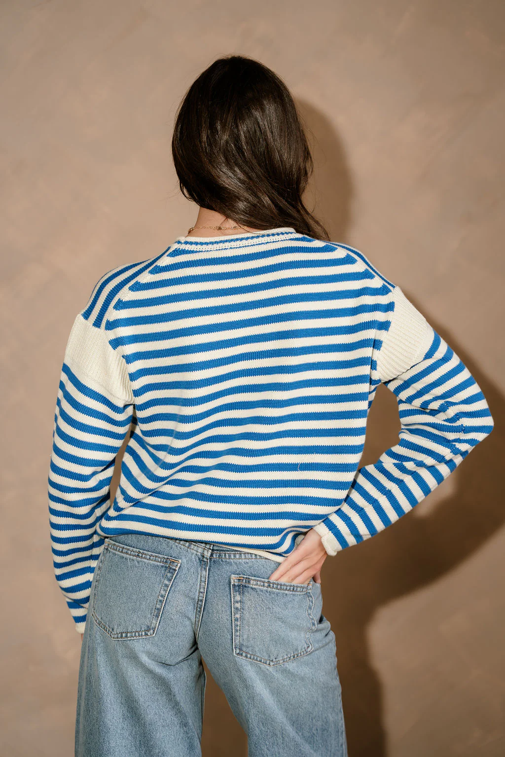 Penelope Blue & Cream Striped Sweater - Image 4