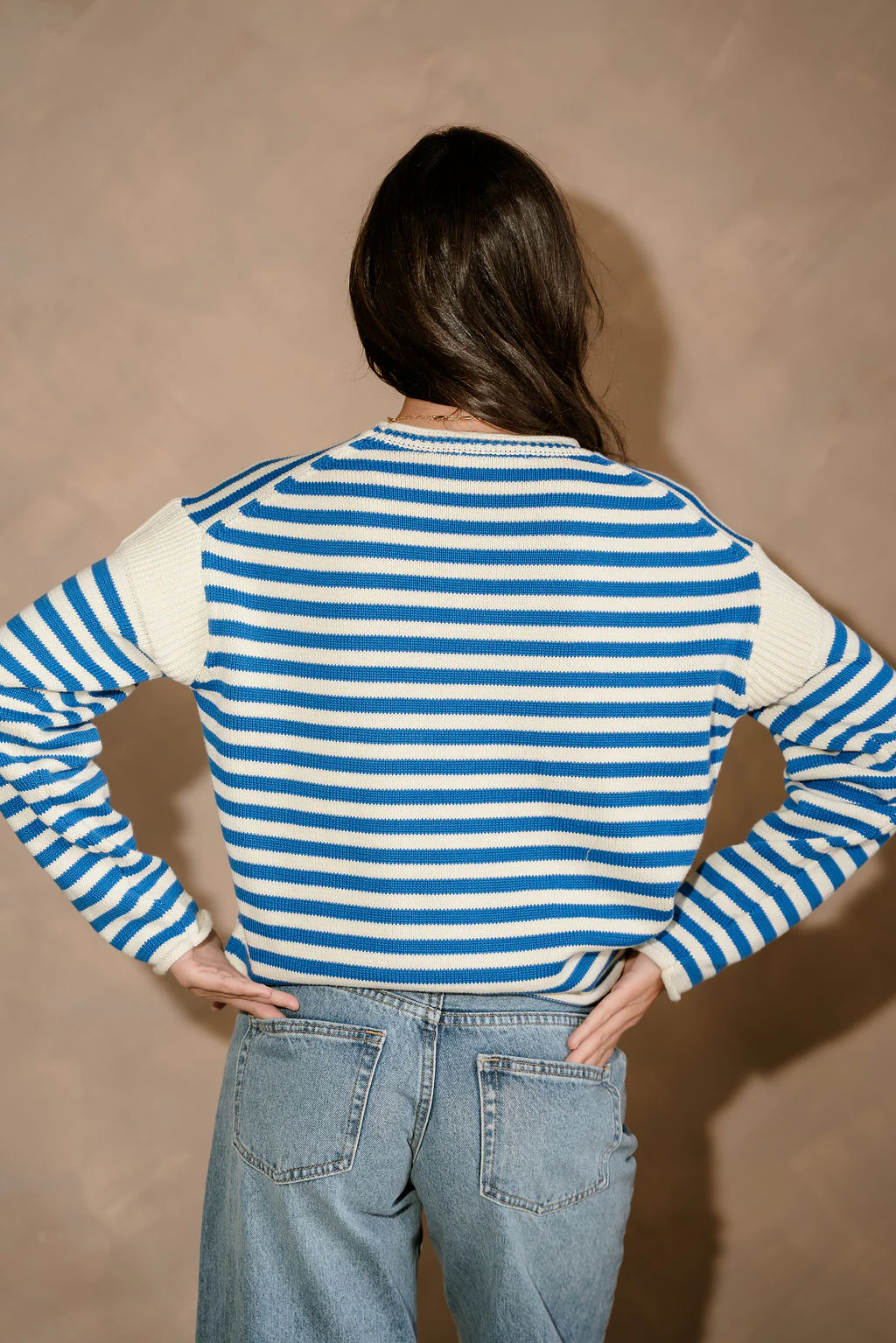 Penelope Blue & Cream Striped Sweater - Image 7