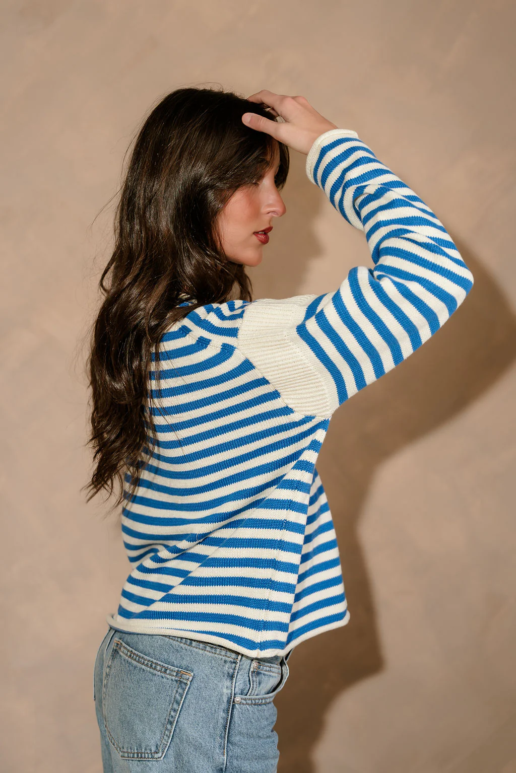 Penelope Blue & Cream Striped Sweater - Image 8