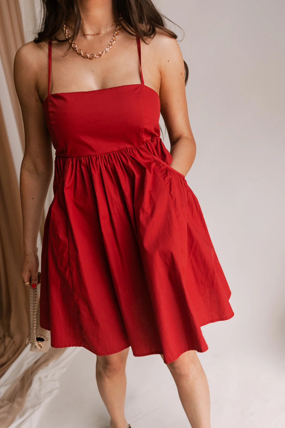 Penelope Crimson Sleeveless Mini Dress - Image 2