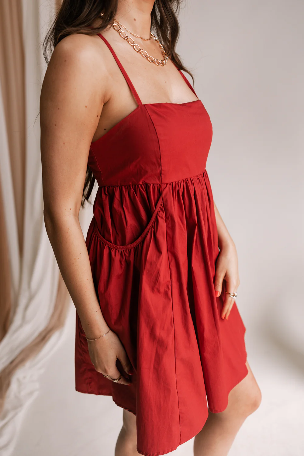 Penelope Crimson Sleeveless Mini Dress - Image 7
